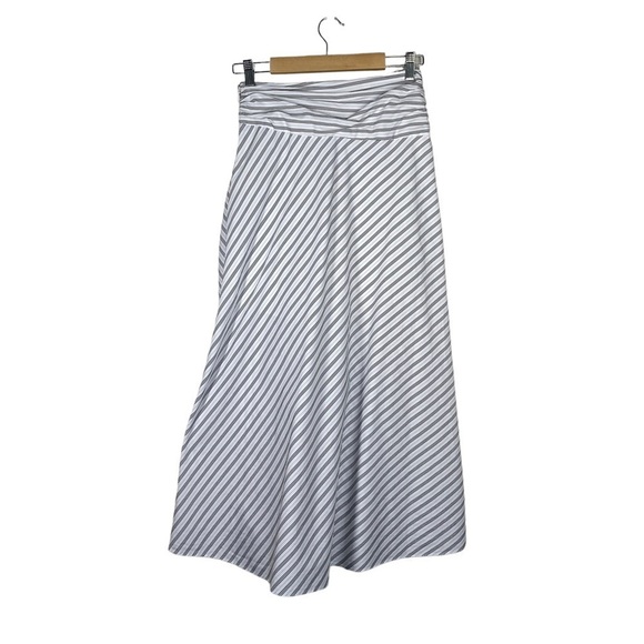 A.L.C. Diller Striped Draped Cotton Midi Skirt 4 - Picture 8 of 8